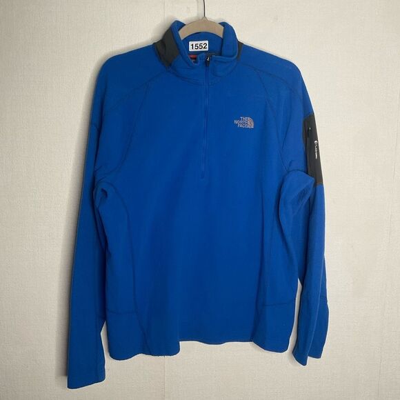 The North Face Fleece Quarter Zip Pullover Mens M‎ Blue Lightweight Sweater - Picture 1 of 8